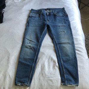 Zara denim crop taper fit size 36